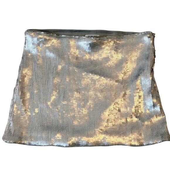NWOT Sequin Micro Mini Skirt Silver Festival Glam Sexy Bling Office Siren XS y3k - Picture 5 of 8